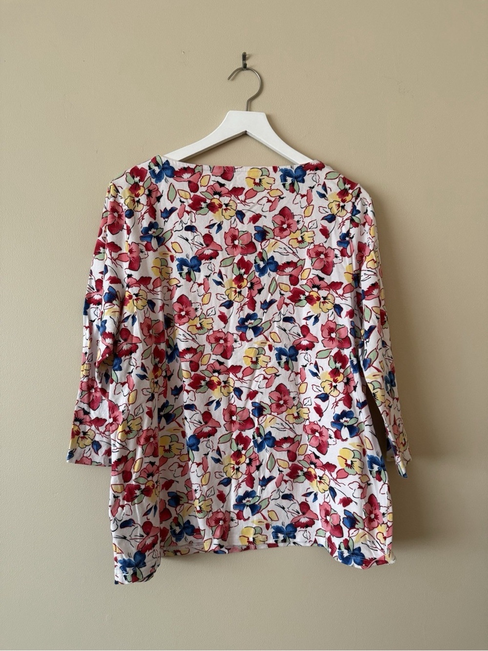 Talbots Cotton Floral Boatneck Shirt Size XL - Picture 2 of 6